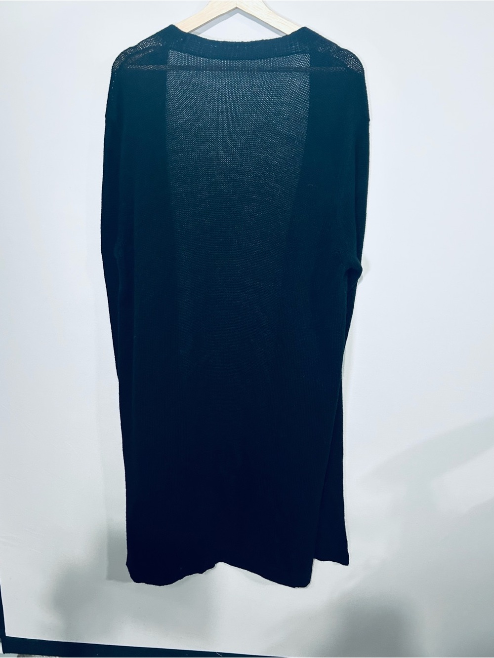 100% Cashmere Made in Italy Black Longline Cardigan Duster - Picture 5 of 8